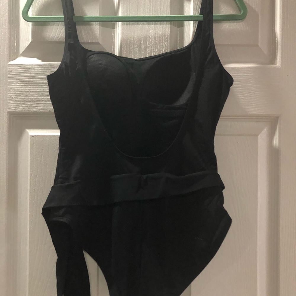 Black one piece bathing suit